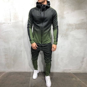 Ensemble de survêtement imprimé de créateur pour hommes coupe ajustée deux pièces sweat à capuche zippé et joggers coupe-vent vêtements de sport vente en gros - Product Image 6