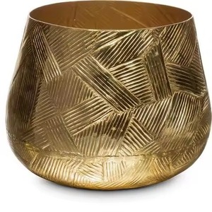 Jarrón de Metal dorado de diseñador, maceta Floral decorativa hecha a mano, centro de mesa moderno para decoración de hogar y oficina - Product Image 3