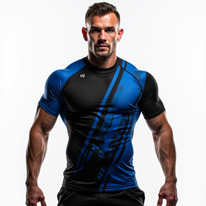 Prima personalizada BJJ Rash Guards Impresión de sublimación de alta calidad Durable MMA Ropa de entrenamiento Transpirable Anti UV Secado rápido 100% - Product Image 1