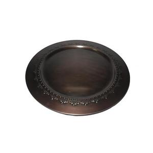 Assiette de présentation en métal à bordure gaufrée, écologique, moderne et luxueuse, légère, pour service de table, mariage - Product Image 2