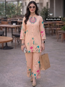 Designer Beautiful Classy Look Printed Rayon Top Paired With Pant Co-Ord Set - Product Image 1