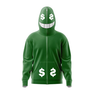 เสื้อฮู้ดแฟชั่นสำหรับผู้ชายเสื้อสเวตเชิ้ตแบบสตรีทแวร์สีกรมท่ามีซิปเต็มตัว - Product Image 5