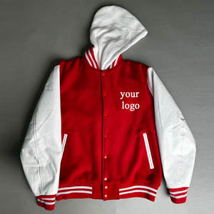 Veste de baseball en cuir à manches longues, style varsity, personnalisée par l'usine OEM, pour homme, chaude pour l'hiver. - Product Image 2