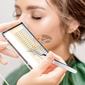 Ensemble de pinces à cils en acier inoxydable argenté pointe droite et incurvée pour extensions de cils - Product Image 6