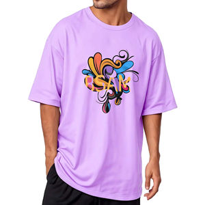 Fabricante directo de alta calidad 100% QC Pass Tallas grandes para hombres Camisetas casuales Boxy Fit Drop Shoulder Streetwear Diseño en blanco - Product Image 1