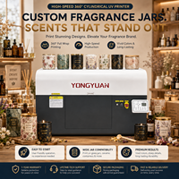 Impresora UV Cilíndrica de Alta Velocidad de 360 Grados para Frascos de Velas, Difusores de Aroma, Botellas, Máquina de Impresión Cilíndrica CMYK con Barniz Blanco