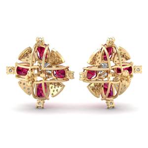 REYES GRA-Boucles d'Oreilles Moissanite en Argent Sterling 925 Certifiées Haute Qualité, Pierres Précieuses Rubis 24.6 Carat, Bijoux Fins pour Femmes - Product Image 4