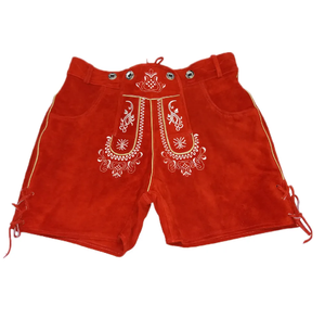 Allemand Oktoberfest Traditionnel Bavarois Vache Split Cuir Dames Damen XL Short Lederhosen Dentelle Logo Décoration Hiver - Product Image 2