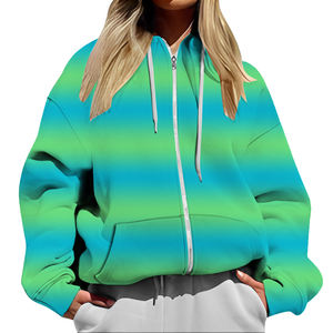 Sudadera con capucha estampada abullonada de fabricante OEM, conjunto de Jogger de 2 piezas, Sudadera con capucha polar extragrande para mujer con estampado de abullonado 3D personalizado - Product Image 6