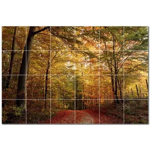 25,5 \ "X 17 \" Azulejo de cerámica Mural de pared Árboles PT501017 Juego de 24 4,25 Azulejos para decoración del hogar - Product Image 1