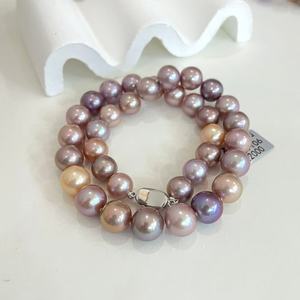 Collier de perles d'eau douce rondes roses de qualité AAA, perles cultivées, classique pour femme, à porter au quotidien - Product Image 3