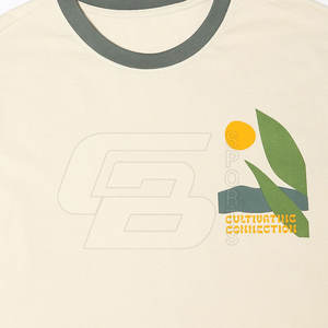 เสื้อยืดผ้าฝ้ายแฟชั่นสำหรับผู้ชาย220ชิ้นเสื้อใส่บนถนน GSM เสื้อคอกลมไซส์ใหญ่พิเศษพิมพ์ลายโดยตรง - Product Image 6