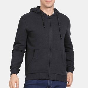 Sweat à capuche en polaire doublé de sherpa pour homme, fermeture éclair, 100% coton, thermique, manches longues, vêtements d'extérieur moelleux à capuche - Product Image 2