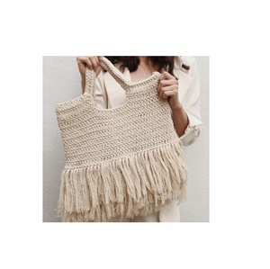 Bolso de hombro de macramé de diseño único para mujer, bolso de mano colorido de viaje plegable informal diario al precio más bajo - Product Image 3