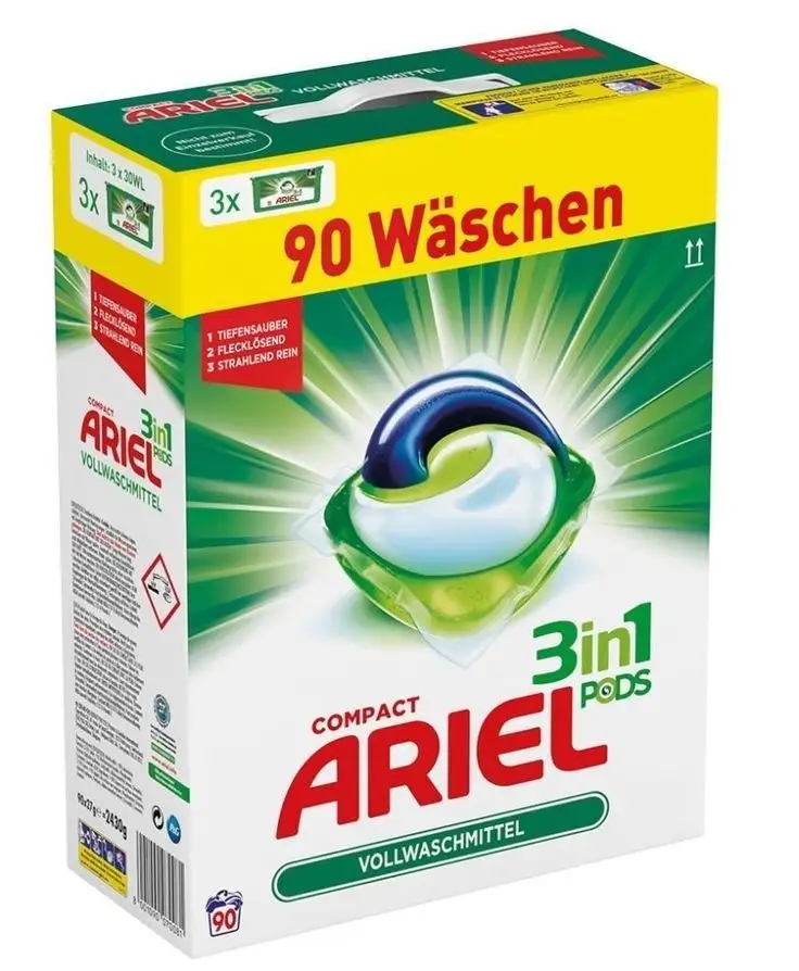 Détergents à lessive Ariel All In1 Pods Plastic X1 477G de 15 capsules/Détergent en poudre blanc à laver Ariel en vente entière