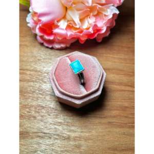 Navajo Handmade Fine Jewelry <b>Ring</b> Kingman Turquoise & Sterling <b>Silver</b> <b>Statement</b> <b>Ring</b> Size 7 Everyday Wear - Product Image 3