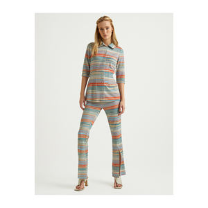 Camisa de punto con detalles de manga TRUVACARD para mujer, elegante, Turquía S23G306 - Product Image 1