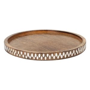 Plateaux en bois Forme ronde Serveur de table Présentoir à desserts Plateaux de service en bois de haute qualité à prix raisonnable - Product Image 1