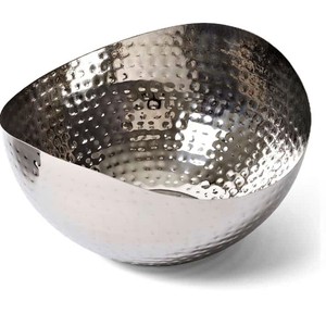 Cuenco para servir de aluminio con diseño martillado plateado personalizable Técnica de metal pulido para ensalada y sopa Tamaño personalizado - Product Image 2