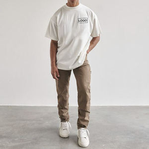 100% coton toile hommes T-shirts haute qualité mode avant Logo imprimé en gros respirant à manches courtes coupe régulière T-shirts - Product Image 3