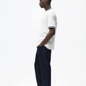 T-Shirt col rond à manches courtes pour hommes, 100% coton, marque personnalisée, blanc, uni, grande taille - Product Image 1