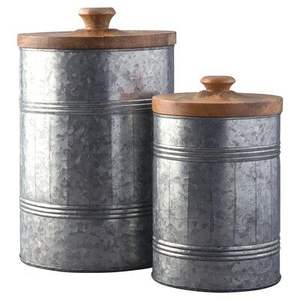 Hot selling Galvanized Steel Canisters Set with Lids for Kitchen Storage Decorative Metal Containers for <b>Tea</b> <b>Coffee</b> <b>Sugar</b> <b>jars</b> - Product Image 4