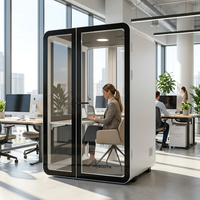 UNIBOOTH Studio Pod Intérieur Élégant Ignifuge ASTM-E84 33dB ISO 23351 Installation Rapide en 30-45 Min pour Bureau Ouvert Bibliothèque Livraison Rapide