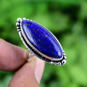 925 Sterling Silver Classic Design Wedding Gift 925 Sterling Silver Handmade Gemstone Lapis <b>Spinner</b> Promise <b>Ring</b> Jewelry - Product Image 4