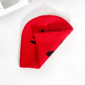 หมวกบีนนี่ถักขนแกะยูนิเซ็กส์สำหรับผู้หญิงหมวกไหมพรมถักลายตัวอักษรแบบถักนุ่มให้ความอบอุ่นสำหรับฤดูหนาว - Product Image 5