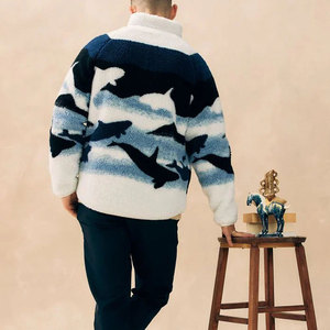 Nuevo diseño personalizado Tallas grandes Ropa al aire libre Chaqueta de lana Hombres Cremallera Over Size Heavyweight Puller Chaqueta de lana - Product Image 3