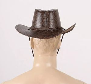สวมใส่มืออาชีพแยกหนังสไตล์คาวบอยตะวันตกหมวกวินเทจสีน้ําตาลบุชหมวก Outback ปีกกว้างวินเทจสไตล์เก่า - Product Image 3