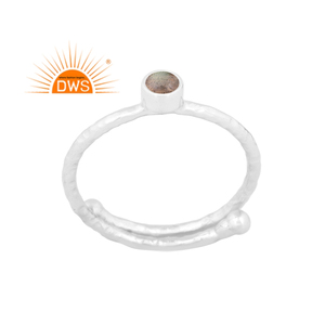 Best Selling Fine Sterling Silver Natural <b>Labradorite</b> Gemstone Stackable <b>Ring</b> Custom Jewelry Manufacturer - Product Image 1