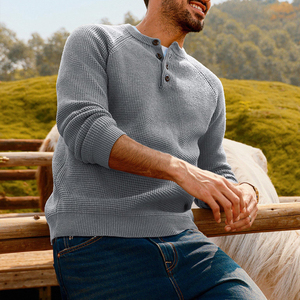 Chandails tricotés pour hommes respirants confortables et à la mode chandails pour hommes tricotés de style de rue à bas quantité minimale de commande - Product Image 2