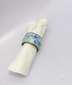 Ronds de serviette en résine bleue hautement polis pour la cuisine et le restaurant - Product Image 3