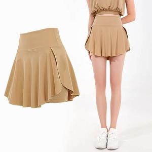 Vente en gros de jupes pour femmes, jupe courte bleu clair taille haute, faible MOQ, livraison rapide, jupe courte plissée taille haute pour femmes, vente en gros - Product Image 5