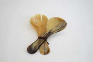 Collection de 4 cuillères en corne de buffle faites à la main, de style classique, écologiques et de qualité supérieure, pour la maison et les mariages - Product Image 4