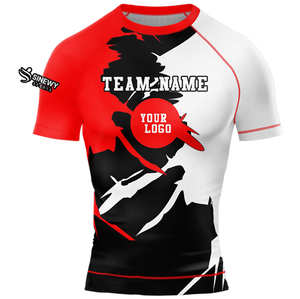 Logotipo personalizado Pantalones cortos Manga Camisa de compresión Boxeo Surf Jiu Jitsu Rash Guard - Product Image 6