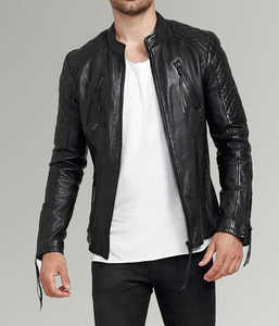 Chaqueta de Invierno para Hombre de Diseño Superior, Cuello Alto, Manga Larga, Cuero Genuino, Impermeable, Transpirable, con Logotipo Personalizado, Personalizable, Estilo Moto - Product Image 2
