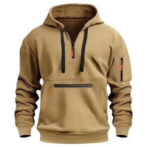 Sudadera con Capucha Extra Grande para Hombre, Otoño 2025, Felpa Gruesa, 100% Algodón, Multibolsillos, Corte Holgado, Estilo Casual Urbano - Product Image 6