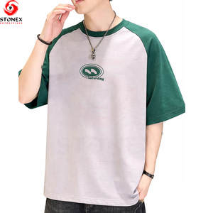 เสื้อยืดแร็กแลนโอเวอร์ไซส์ผู้ชาย สปริงทูโทน สตรีทแวร์ เนื้อผ้านุ่ม 100% ผ้าฝ้าย ระบายอากาศ แห้งเร็ว เป็นมิตรกับสิ่งแวดล้อม รับสั่งทำ - Product Image 1