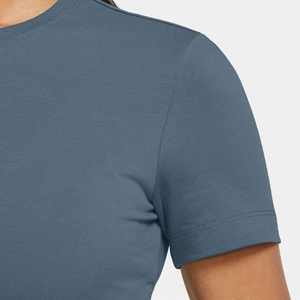 Camiseta corta con estampado de moda para mujer, camiseta de gimnasio con cuello redondo de algodón y LICRA con logotipo personalizado para verano - Product Image 5