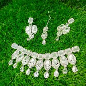 Dernier modèle de collier de mariée long Parure de bijoux pour mariage et fête Parure de bijoux de mariée en gros d'usine pour dames - Product Image 5
