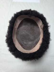 Perruque 100% cheveux humains indiens, style afro, toupet avec vague profonde lâche et vague naturelle, imperméable, Taz Hairb BD Mono Base - Product Image 2