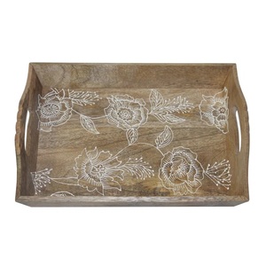 เครื่องใช้บนโต๊ะอาหารถาดเสิร์ฟทำจากไม้คุณภาพดีพร้อมสีและขนาดที่กำหนดเองได้ขนาด44X41X5ซม. ดีไซน์หรูหรา - Product Image 4