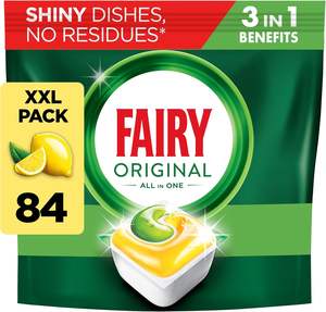 Pastillas para Lavavajillas Fairy Todo en Uno, Paquete Grande, Pastillas para Lavavajillas Fairy, 84 Pastillas, Limón, Eficaz Incluso Con Grasa Seca - Product Image 3
