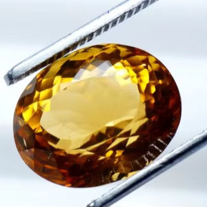 Pierre précieuse en citrine naturelle de 14x10 mm, taille ovale, facettée, pierre en vrac - Belle grande pierre de citrine, cadeau idéal pour lui - Product Image 1
