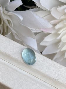 Piedra de cabujones de forma ovalada de Aguamarina de Color superior Natural con buen brillo Piedra preciosa suelta para hacer joyas 4,94 quilates - Product Image 3