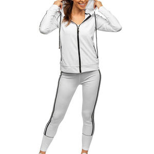 ชุดวอร์มผ้าฝ้ายระบายอากาศสำหรับผู้หญิงมีซิปด้านหน้าสีทึบสไตล์ใหม่ที่สะดวกสบายสำหรับใช้ในชีวิตประจำวันหรือใช้ในยิม - Product Image 1