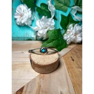 Navajo Kingman Turquoise & Sterling <b>Silver</b> <b>Cuff</b> <b>Bracelet</b> Cultural Collectible Jewelry - Product Image 1