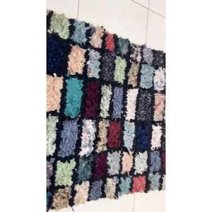 Auténtica Alfombra Marroquí Hecha a Mano, Boucherouite, Estilo Bohemio, Colorida, Vintage, Decoración Artesanal del Atlas - Product Image 1